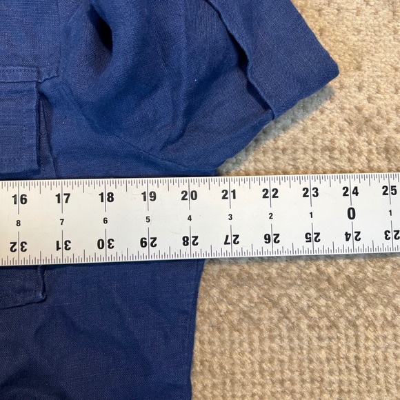 J.Crew Womens Blue 100% Linen Safari Utility Pocket Dress Size 8 Short Sleeve - Picture 6 of 7